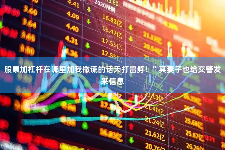 股票加杠杆在哪里加我撒谎的话天打雷劈！”其妻子也给交警发来信息